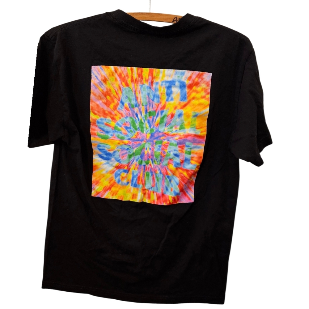 Anti Social Social Club Tie Dye Logo Tee Black Graphic T-Shirt